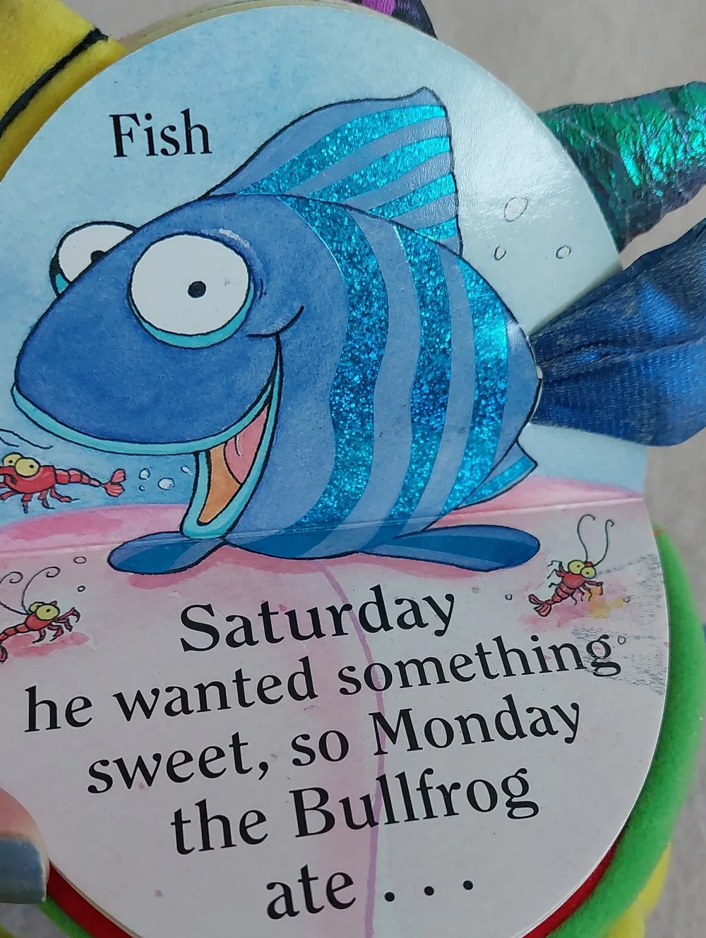 MONDAY the BULLFROG: A Huggable Puppet Book About the Days of the Week NWOT
